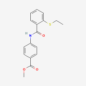 molecular formula C17H17NO3S B4776046 METHYL 4-[2-(ETHYLSULFANYL)BENZAMIDO]BENZOATE 