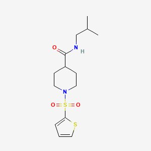 molecular formula C14H22N2O3S2 B4776069 N-(2-METHYLPROPYL)-1-(THIOPHENE-2-SULFONYL)PIPERIDINE-4-CARBOXAMIDE 