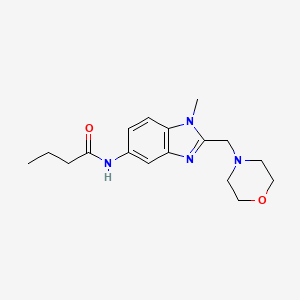 molecular formula C17H24N4O2 B4776145 N-{1-Methyl-2-[(morpholin-4-YL)methyl]-1H-1,3-benzodiazol-5-YL}butanamide 