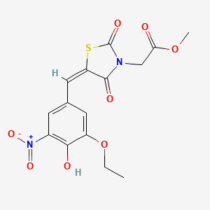 molecular formula C15H14N2O8S B4776199 methyl [(5E)-5-(3-ethoxy-4-hydroxy-5-nitrobenzylidene)-2,4-dioxo-1,3-thiazolidin-3-yl]acetate 