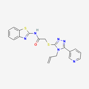molecular formula C19H16N6OS2 B4776231 N-(1,3-benzothiazol-2-yl)-2-{[4-(prop-2-en-1-yl)-5-(pyridin-3-yl)-4H-1,2,4-triazol-3-yl]sulfanyl}acetamide 