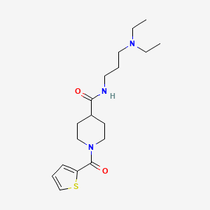 molecular formula C18H29N3O2S B4776262 N-[3-(diethylamino)propyl]-1-(thiophene-2-carbonyl)piperidine-4-carboxamide 