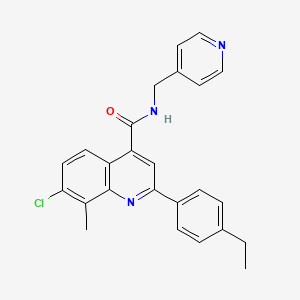 molecular formula C25H22ClN3O B4776284 7-CHLORO-2-(4-ETHYLPHENYL)-8-METHYL-N-[(PYRIDIN-4-YL)METHYL]QUINOLINE-4-CARBOXAMIDE 