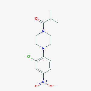 molecular formula C14H18ClN3O3 B477631 1-[4-(2-Chloro-4-nitrophenyl)piperazin-1-yl]-2-methylpropan-1-one CAS No. 354124-99-5