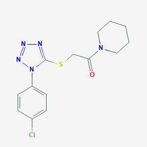 1-({[1-(4-chlorophenyl)-1H-tetraazol-5-yl]sulfanyl}acetyl)piperidine