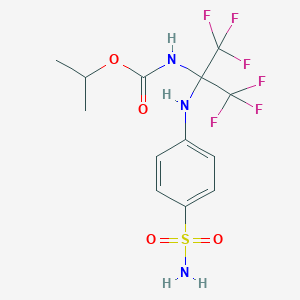 molecular formula C13H15F6N3O4S B4776380 propan-2-yl {1,1,1,3,3,3-hexafluoro-2-[(4-sulfamoylphenyl)amino]propan-2-yl}carbamate CAS No. 5226-23-3