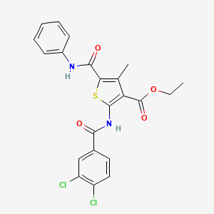 molecular formula C22H18Cl2N2O4S B4776409 ETHYL 2-(3,4-DICHLOROBENZAMIDO)-4-METHYL-5-(PHENYLCARBAMOYL)THIOPHENE-3-CARBOXYLATE CAS No. 6047-26-3
