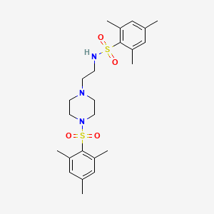 molecular formula C24H35N3O4S2 B4776434 2,4,6-trimethyl-N-(2-{4-[(2,4,6-trimethylphenyl)sulfonyl]piperazin-1-yl}ethyl)benzenesulfonamide 