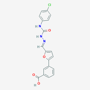 3-[5-[(E)-[(4-chlorophenyl)carbamoylhydrazinylidene]methyl]furan-2-yl]benzoic acid