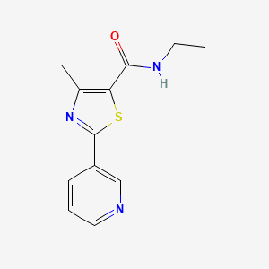molecular formula C12H13N3OS B4776534 N-ethyl-4-methyl-2-(pyridin-3-yl)-1,3-thiazole-5-carboxamide 