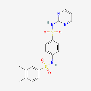 molecular formula C18H18N4O4S2 B4776589 3,4-DIMETHYL-N-[4-(2-PYRIMIDINYLSULFAMOYL)PHENYL]BENZENESULFONAMIDE 