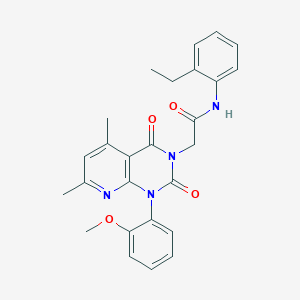 molecular formula C26H26N4O4 B4776628 N-(2-ETHYLPHENYL)-2-[1-(2-METHOXYPHENYL)-5,7-DIMETHYL-2,4-DIOXO-1H,2H,3H,4H-PYRIDO[2,3-D]PYRIMIDIN-3-YL]ACETAMIDE 