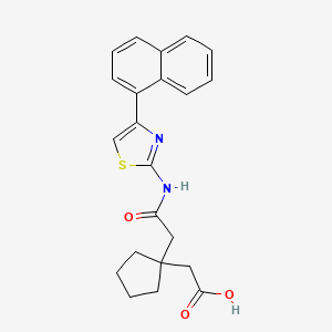 molecular formula C22H22N2O3S B4776635 2-[1-({[4-(NAPHTHALEN-1-YL)-1,3-THIAZOL-2-YL]CARBAMOYL}METHYL)CYCLOPENTYL]ACETIC ACID 