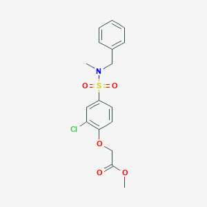 molecular formula C17H18ClNO5S B4776643 Methyl 2-[4-[benzyl(methyl)sulfamoyl]-2-chlorophenoxy]acetate 