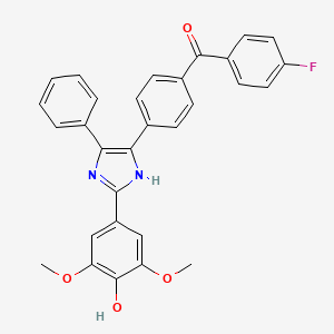 molecular formula C30H23FN2O4 B4776649 (4-fluorophenyl)-[4-[2-(4-hydroxy-3,5-dimethoxyphenyl)-4-phenyl-1H-imidazol-5-yl]phenyl]methanone 