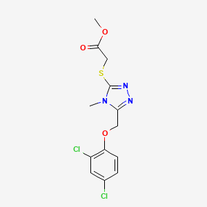molecular formula C13H13Cl2N3O3S B4776669 METHYL 2-({5-[(2,4-DICHLOROPHENOXY)METHYL]-4-METHYL-4H-1,2,4-TRIAZOL-3-YL}SULFANYL)ACETATE 