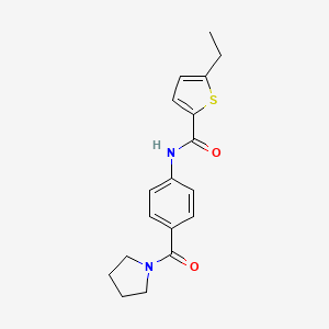 molecular formula C18H20N2O2S B4776684 5-ethyl-N-[4-(pyrrolidine-1-carbonyl)phenyl]thiophene-2-carboxamide 