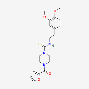 molecular formula C20H25N3O4S B4776719 N-[2-(3,4-dimethoxyphenyl)ethyl]-4-(furan-2-carbonyl)piperazine-1-carbothioamide 