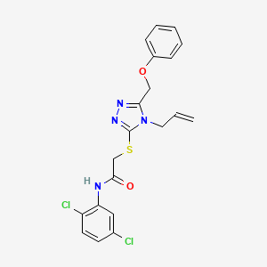 molecular formula C20H18Cl2N4O2S B4776726 N-(2,5-dichlorophenyl)-2-{[5-(phenoxymethyl)-4-(prop-2-en-1-yl)-4H-1,2,4-triazol-3-yl]sulfanyl}acetamide 