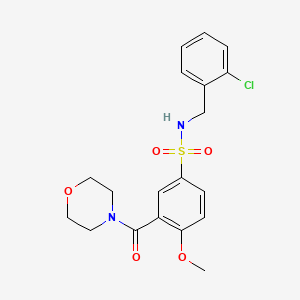 molecular formula C19H21ClN2O5S B4776729 N-(2-chlorobenzyl)-4-methoxy-3-(morpholin-4-ylcarbonyl)benzenesulfonamide 