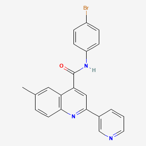 molecular formula C22H16BrN3O B4776760 N-(4-bromophenyl)-6-methyl-2-(pyridin-3-yl)quinoline-4-carboxamide 