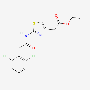 molecular formula C15H14Cl2N2O3S B4776831 ETHYL 2-(2-{[2-(2,6-DICHLOROPHENYL)ACETYL]AMINO}-1,3-THIAZOL-4-YL)ACETATE 