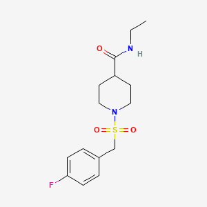 molecular formula C15H21FN2O3S B4777097 N-ETHYL-1-[(4-FLUOROPHENYL)METHANESULFONYL]PIPERIDINE-4-CARBOXAMIDE 