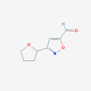 molecular formula C8H9NO3 B047771 3-(Tetrahydrofuran-2-yl)isoxazole-5-carbaldehyde CAS No. 121604-63-5