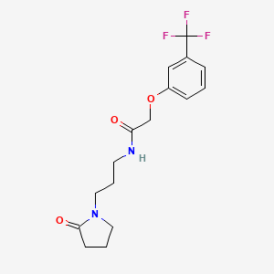 molecular formula C16H19F3N2O3 B4777177 N-[3-(2-oxopyrrolidin-1-yl)propyl]-2-[3-(trifluoromethyl)phenoxy]acetamide 