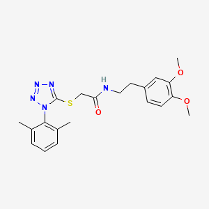 molecular formula C21H25N5O3S B4777218 N-[2-(3,4-dimethoxyphenyl)ethyl]-2-{[1-(2,6-dimethylphenyl)-1H-tetrazol-5-yl]sulfanyl}acetamide 