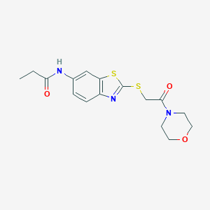 N-[2-(2-morpholin-4-yl-2-oxoethyl)sulfanyl-1,3-benzothiazol-6-yl]propanamide
