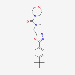 molecular formula C19H26N4O3 B4777330 N-[[5-(4-tert-butylphenyl)-1,3,4-oxadiazol-2-yl]methyl]-N-methylmorpholine-4-carboxamide 