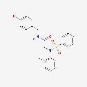 molecular formula C24H26N2O4S B4777333 N~2~-(2,4-dimethylphenyl)-N-(4-methoxybenzyl)-N~2~-(phenylsulfonyl)glycinamide 