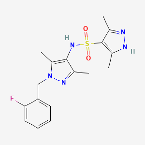 molecular formula C17H20FN5O2S B4777550 N~4~-[1-(2-FLUOROBENZYL)-3,5-DIMETHYL-1H-PYRAZOL-4-YL]-3,5-DIMETHYL-1H-PYRAZOLE-4-SULFONAMIDE 