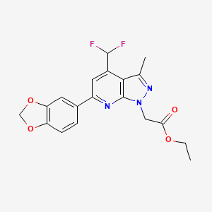 molecular formula C19H17F2N3O4 B4777610 ETHYL 2-[6-(1,3-BENZODIOXOL-5-YL)-4-(DIFLUOROMETHYL)-3-METHYL-1H-PYRAZOLO[3,4-B]PYRIDIN-1-YL]ACETATE 