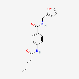 molecular formula C17H20N2O3 B4777618 N-(furan-2-ylmethyl)-4-(pentanoylamino)benzamide 