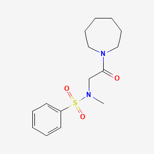 molecular formula C15H22N2O3S B4777674 N-[2-(azepan-1-yl)-2-oxoethyl]-N-methylbenzenesulfonamide 