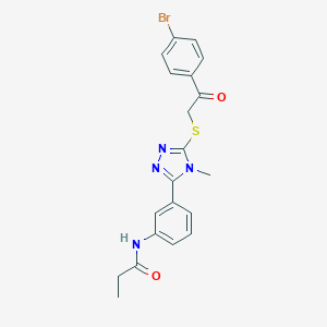 N-[3-(5-{[2-(4-bromophenyl)-2-oxoethyl]sulfanyl}-4-methyl-4H-1,2,4-triazol-3-yl)phenyl]propanamide