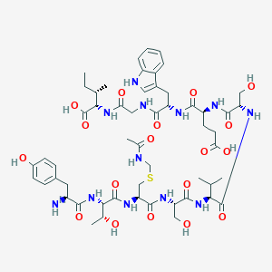 molecular formula C54H78N12O18S B047777 Seminal plasma inhibin (85-94), tyr(85), cys(acm)(87)- CAS No. 121637-29-4