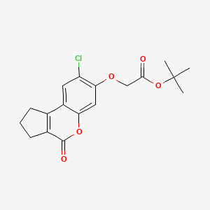 molecular formula C18H19ClO5 B4777750 TERT-BUTYL 2-({8-CHLORO-4-OXO-1H,2H,3H,4H-CYCLOPENTA[C]CHROMEN-7-YL}OXY)ACETATE 