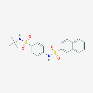 molecular formula C20H22N2O4S2 B4777779 N-[4-(tert-butylsulfamoyl)phenyl]naphthalene-2-sulfonamide 