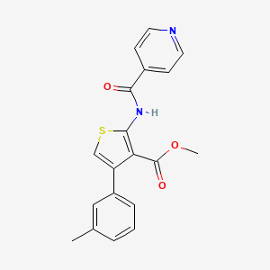 molecular formula C19H16N2O3S B4777858 METHYL 4-(3-METHYLPHENYL)-2-(PYRIDINE-4-AMIDO)THIOPHENE-3-CARBOXYLATE 
