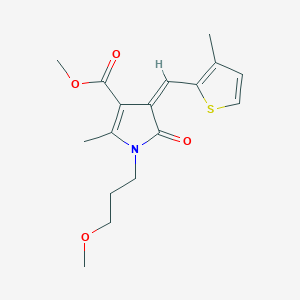 molecular formula C17H21NO4S B4777865 methyl (4Z)-1-(3-methoxypropyl)-2-methyl-4-[(3-methylthiophen-2-yl)methylidene]-5-oxopyrrole-3-carboxylate 