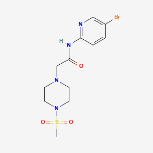 molecular formula C12H17BrN4O3S B4778002 N-(5-BROMOPYRIDIN-2-YL)-2-(4-METHANESULFONYLPIPERAZIN-1-YL)ACETAMIDE 