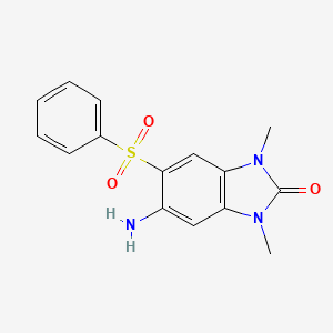 molecular formula C15H15N3O3S B4778015 5-amino-1,3-dimethyl-6-(phenylsulfonyl)-1,3-dihydro-2H-1,3-benzimidazol-2-one 