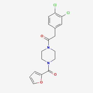 molecular formula C17H16Cl2N2O3 B4778093 2-(3,4-DICHLOROPHENYL)-1-[4-(2-FURYLCARBONYL)PIPERAZINO]-1-ETHANONE 