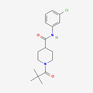 molecular formula C17H23ClN2O2 B4778213 N-(3-chlorophenyl)-1-(2,2-dimethylpropanoyl)piperidine-4-carboxamide 