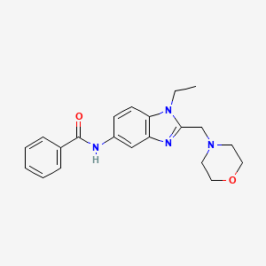 molecular formula C21H24N4O2 B4778229 N-{1-ETHYL-2-[(MORPHOLIN-4-YL)METHYL]-1H-1,3-BENZODIAZOL-5-YL}BENZAMIDE 