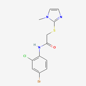 molecular formula C12H11BrClN3OS B4778242 N-(4-bromo-2-chlorophenyl)-2-[(1-methyl-1H-imidazol-2-yl)sulfanyl]acetamide 
