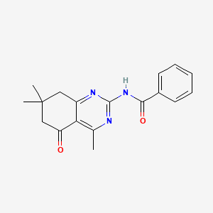 molecular formula C18H19N3O2 B4778300 N-(4,7,7-trimethyl-5-oxo-5,6,7,8-tetrahydroquinazolin-2-yl)benzamide 